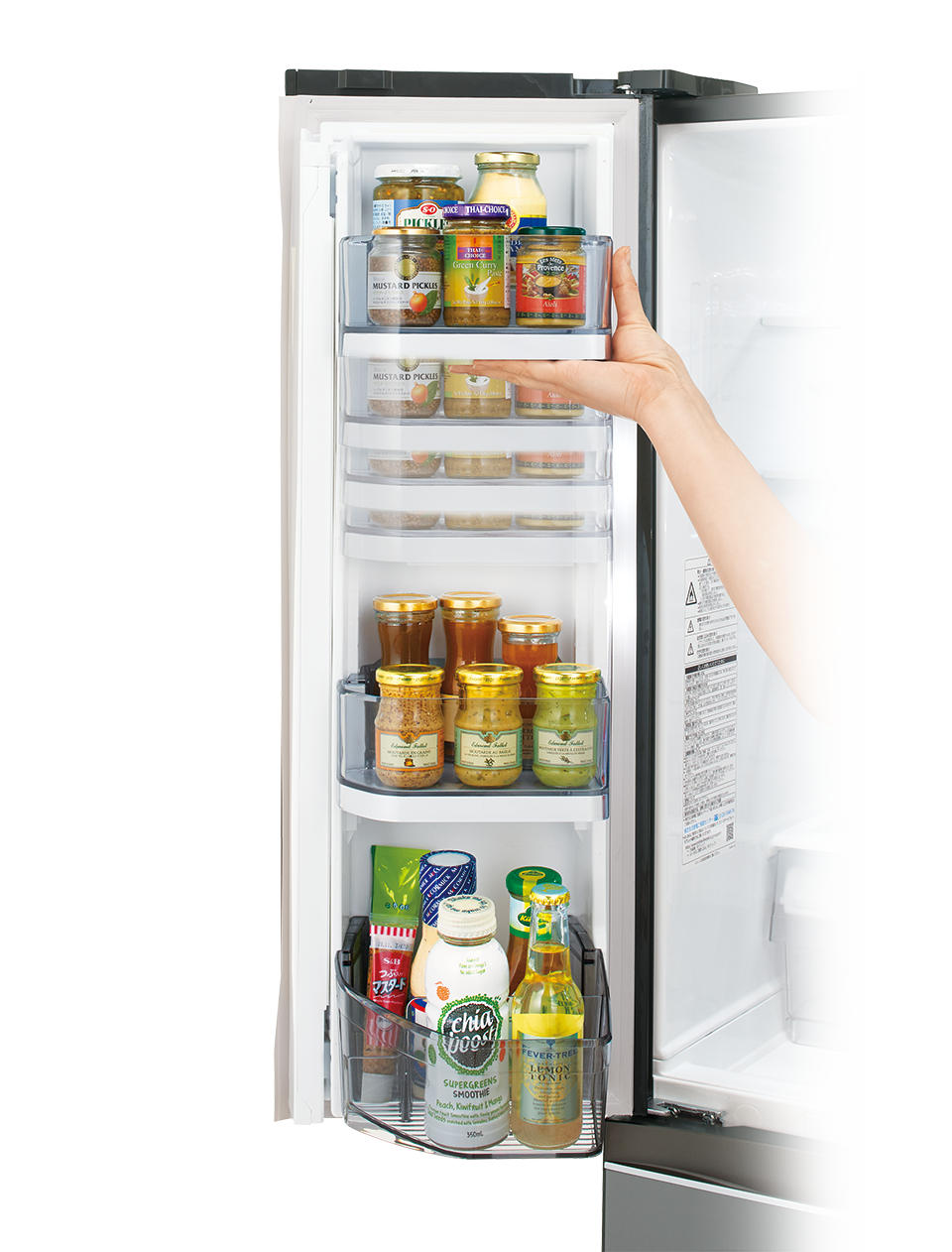 ドアポケットの高さを変えたら、一升瓶の置き場所ができた